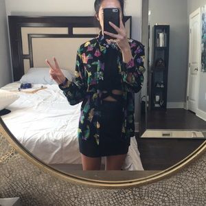 Black and neon button up